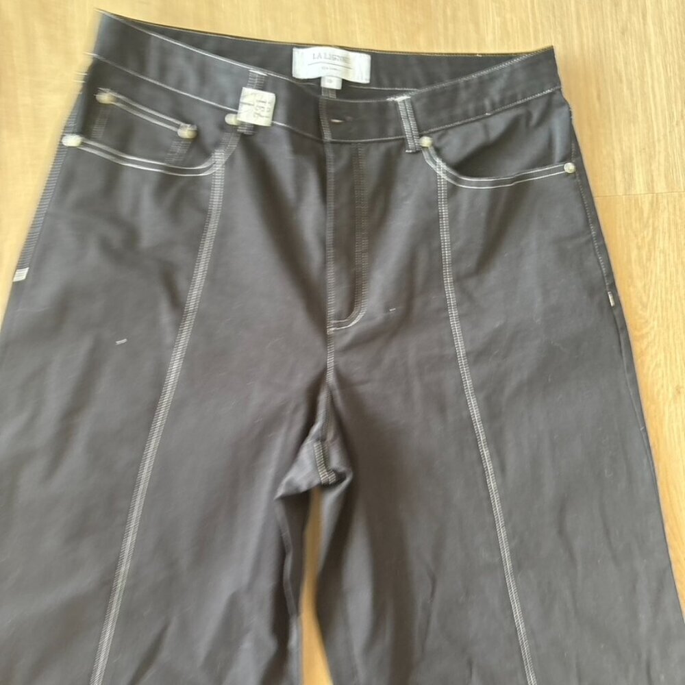 La Ligne Caro Pant Black wide leg cotton Size 10 - Picture 6 of 9